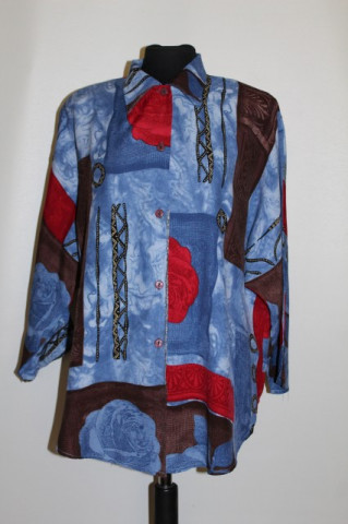 Camasa print geometric si floral anii '80