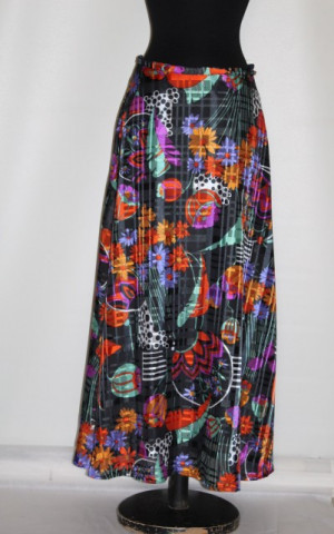 Fustă vintage maxi flori multicolore anii 70