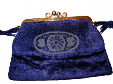 Poseta vintage bleumarin din plus anii '30
