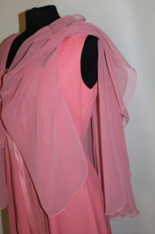 Rochie de ocazie vintage roz somon stil antic anii '60