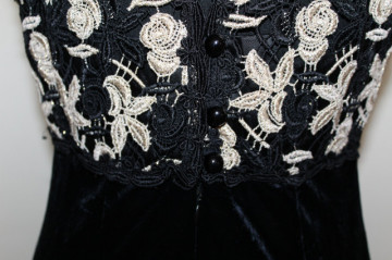 Rochie de seara vintage negru cu auriu anii '70