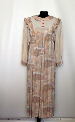 Rochie din pânză topită print pastel anii 80