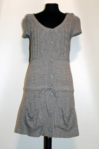 Rochie gri tricotata repro anii '70