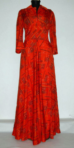 Rochie portocalie print grafic anii '30