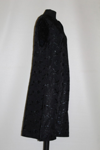 Rochie vintage de ocazie din brocart negru anii '50