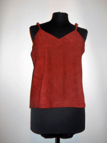 Bluza piele intoarsa visinie anii '70
