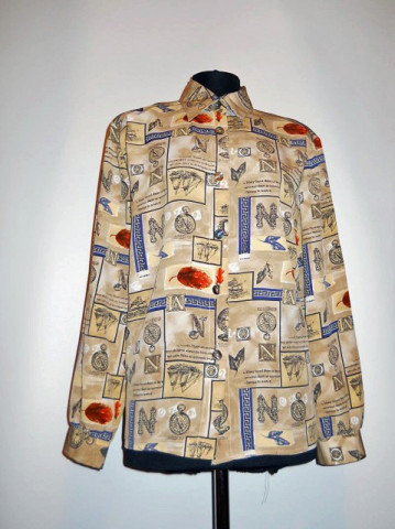 Camasa retro print litere si frunze anii '80