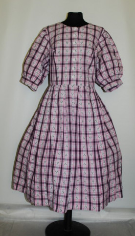 Rochie vintage din gingham roz anii '50