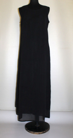 Rochie maxi neagra din crepe de chine anii '90