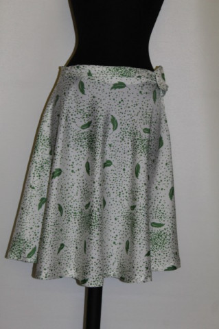 Fusta vintage print frunze verzi anii '60 - '70