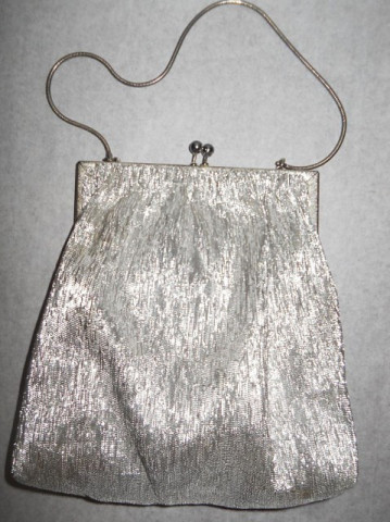 Poseta vintage din lurex argintiu anii '60