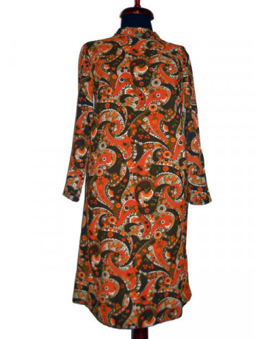 Rochie vintage cu print floral oriental anii '60