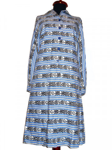 Rochie vintage print abstract si dungi anii '60