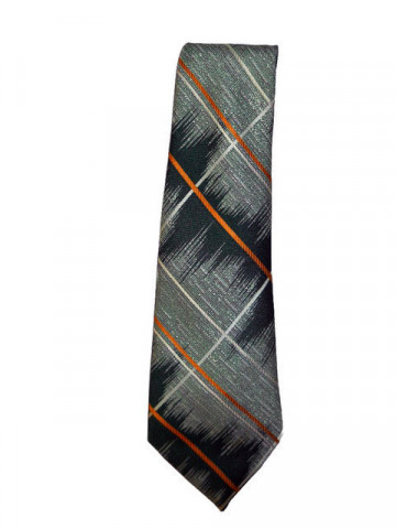 Cravata vintage verde print grafic anii '70