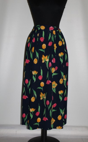 Fusta print lalele anii '80