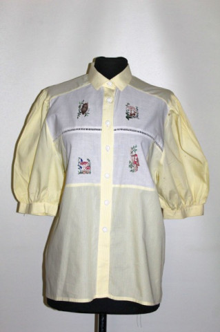 Camașă retro patchwork broderie anii 80