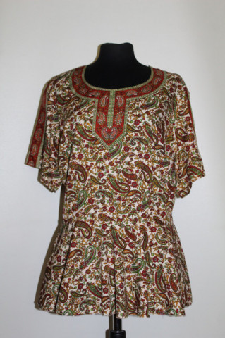 Bluză paisley model peplum repro anii 70