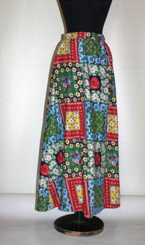 Fustă maxi vintage print floral Vera Mont anii 70