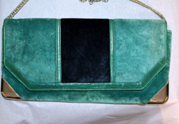 Poseta vintage verde din catifea "Zenith" anii '50