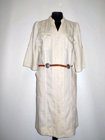 Rochie din in crem repro anii '70