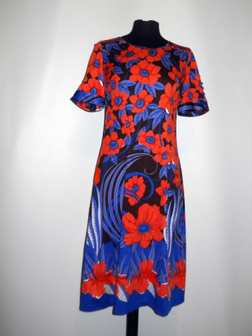 Rochie flori mari portocalii anii '60