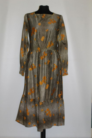 Rochie vintage flori portocalii anii '50