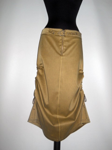 Fusta maxi din satin kaki anii '90