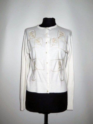 Pulover vintage bombshell alb aii '50