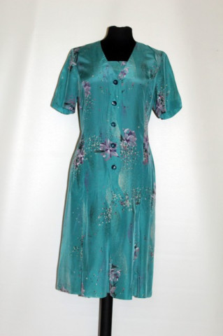 Rochie turcoaz flori violet anii '70