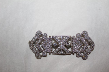 Brosa argintie cristale Art Deco anii '20
