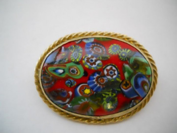 Brosa din portelan pictat perioada edwardiana cca. 1900
