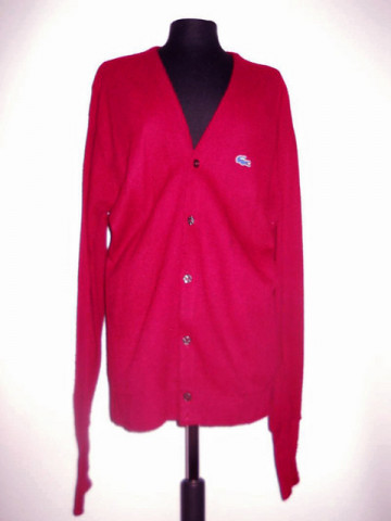 Cardigan rosu "Lacoste" anii '70