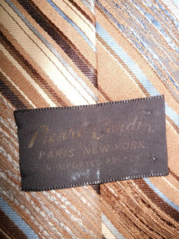 Cravata vintage  maro deschis dungi "Pierre Cardin" anii '60