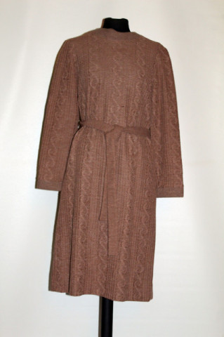Rochie cafea cu lapte print in relief anii '60