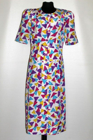 Rochie retro print triunghiuri anii '80
