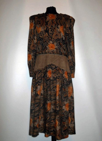 Rochie vintage print paisley si trandafiri anii '70