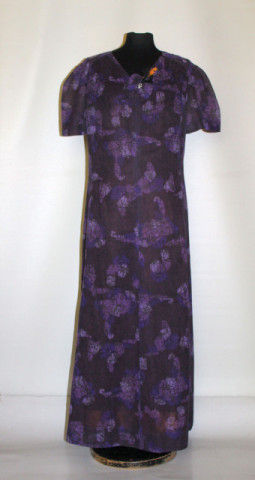 Rochie vintage violet cu cocarda si flori anii '60