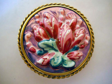 Brosa Limoges semnata A.J. Chateau perioada victoriana cca. 1880