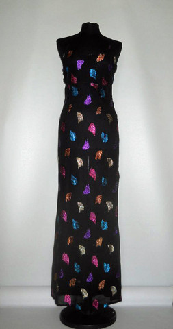 Rochie vintage de seara broderie lame anii '70