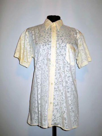 Camasa vintage model floral cu jocuri de transparente anii '60