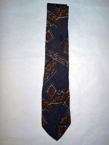 Cravata retro print popular stilizat "Krizia" anii '80