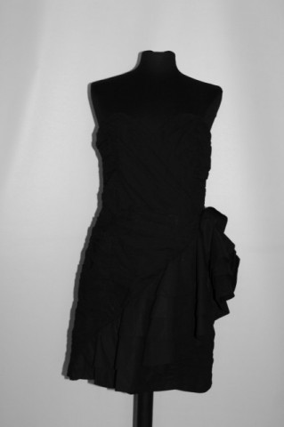 Rochie de ocazie neagră pliseuri repro anii 80