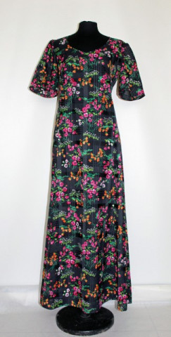Rochie maxi din voal print floral anii '70