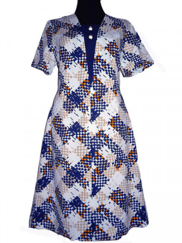 Rochie vintage mod print bleumarin anii '60