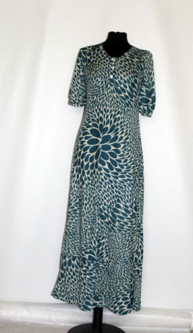 Rochie vintage print psihedelic verde anii '70
