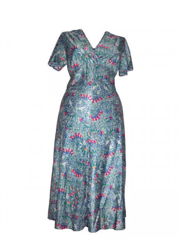 Rochie vintage verde cu albastru anii '70