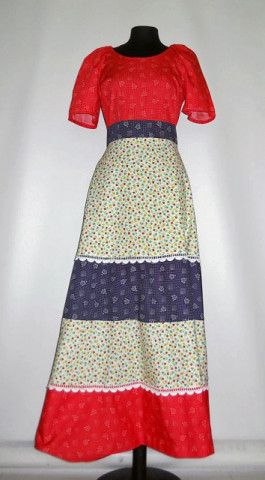 Rochie vintage maxi "Betty Barclay" anii '70