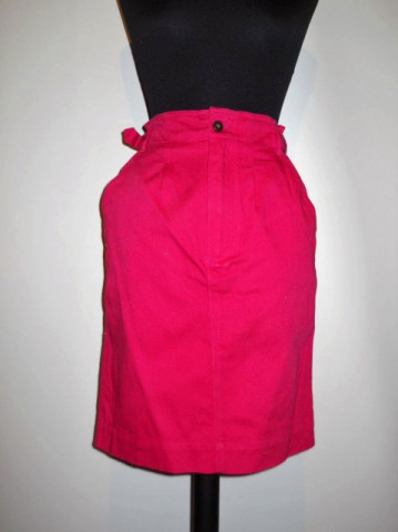 Fusta jeans fucsia "Benetton" anii '80