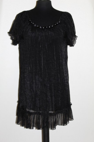 Bluza din organdi negru repro anii '70