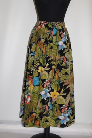 Fusta jungle print papagali anii '80
